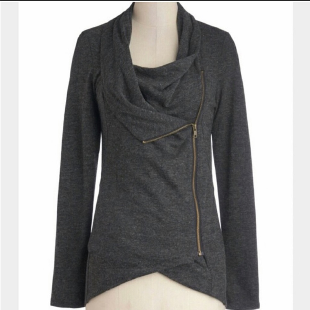 Modcloth Grey Airport Greeting Cardigan